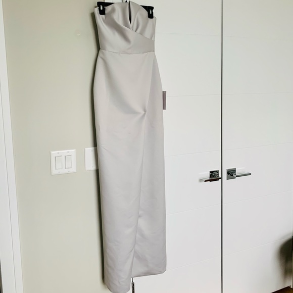 jay godfrey darcy gown in silver size 2 - Picture 4 of 8